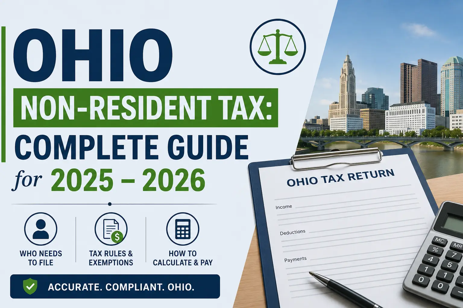 this image is about Ohio Non-Resident Tax Complete Guide.