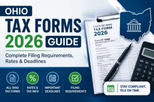 this image is about Ohio Tax Forms 2026 Guide: Complete Filing Requirements & Deadlines