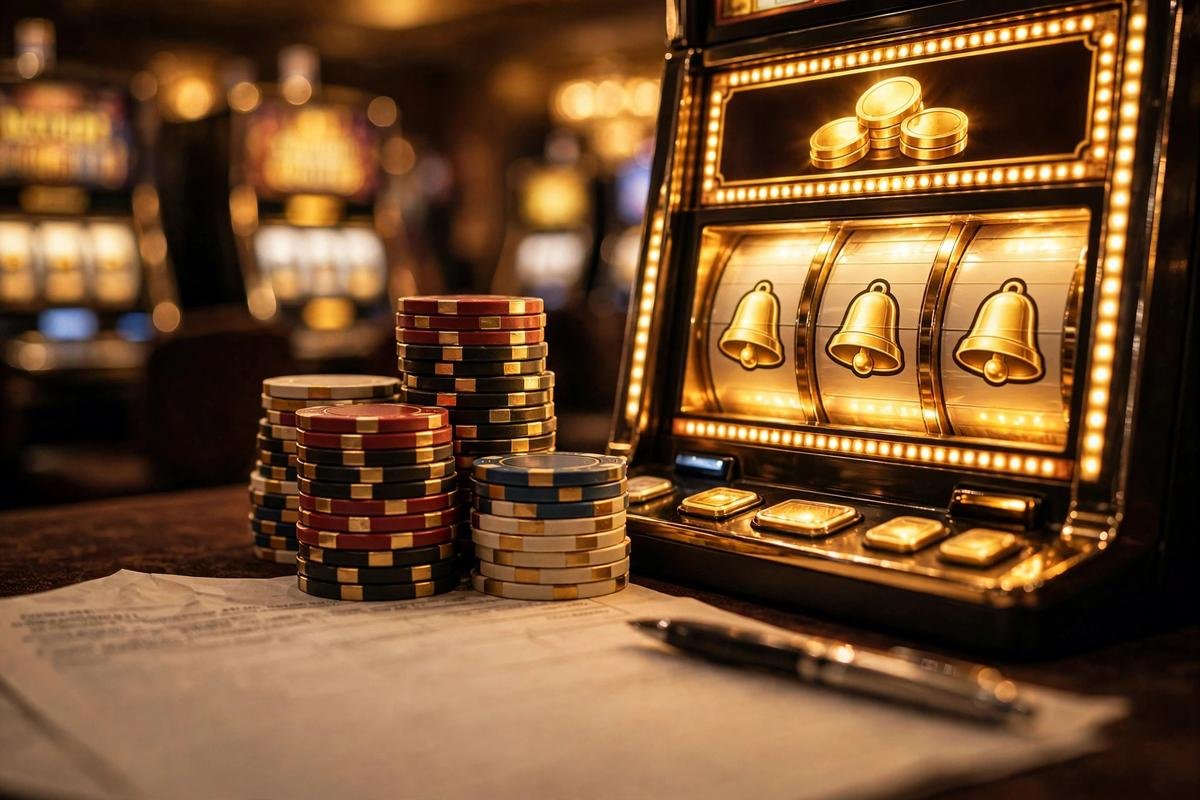Casino poker chips and slot machine jackpot with tax form — Ohio gambling winnings tax